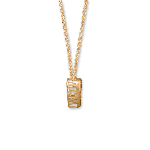 MOM Bling Heart Necklace 14K GP