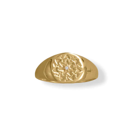 14k GP Starburst Ring