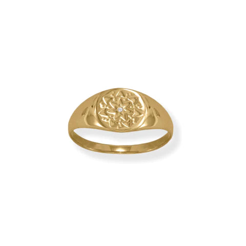 14k GP Starburst Ring