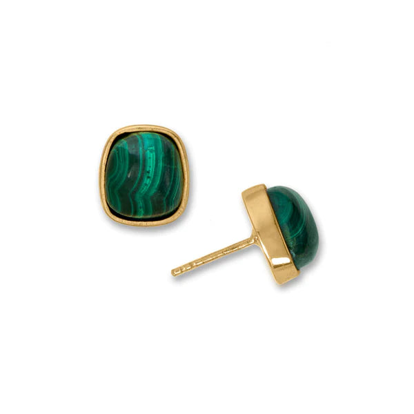 14K GP Malachite Studs