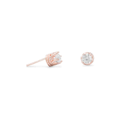 Rose Gold 14GP Crown Studs