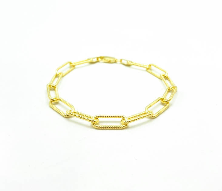 Paperclip Bracelet 14k Gold Plated