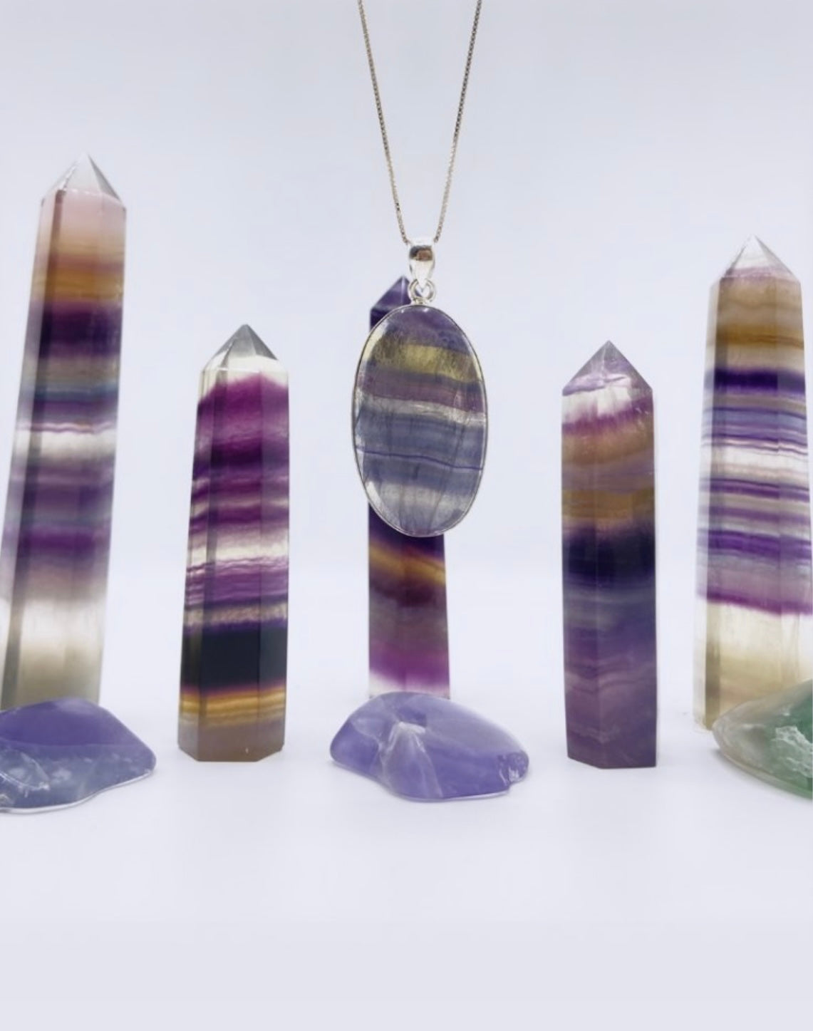 XL Fluorite Oval Pendant