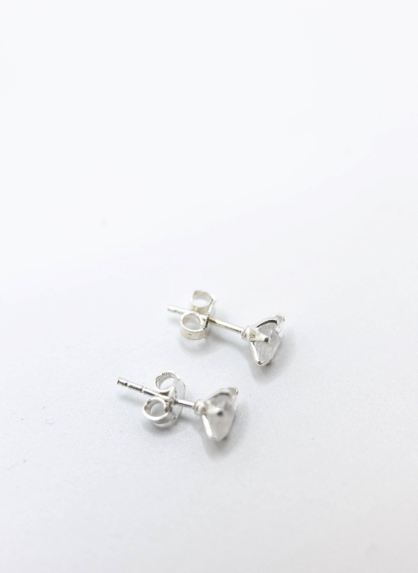Rainbow Moonstone Prong Studs .925