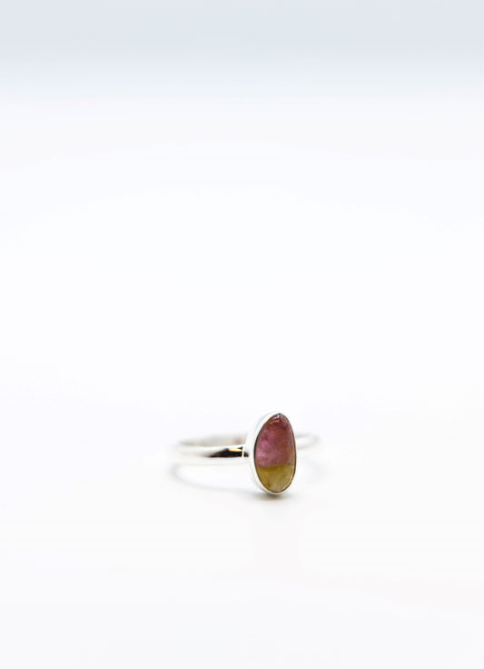 Watermelon Tourmaline Ring .925