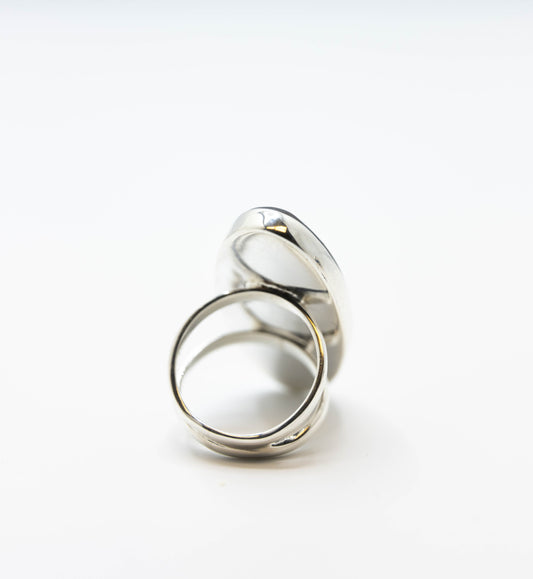 Blue Tigers Eye Ring .925