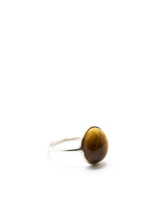 Round Tigers Eye Crystal Collection Ring .925