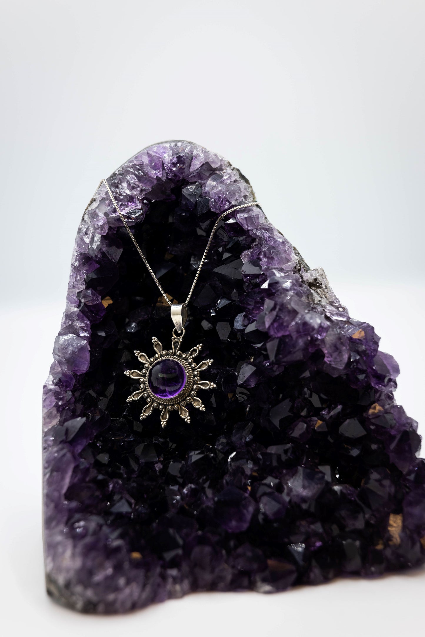 Amethyst Celestial Sun Pendant .925