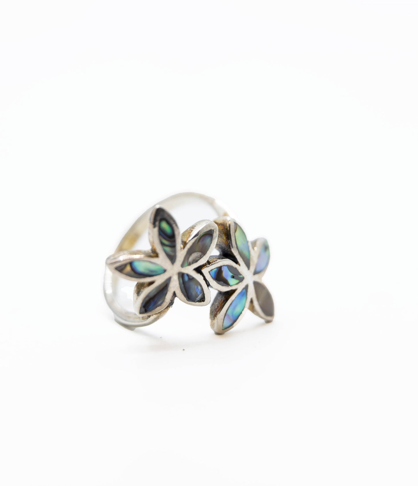 Abalone Double Flower Ring .925