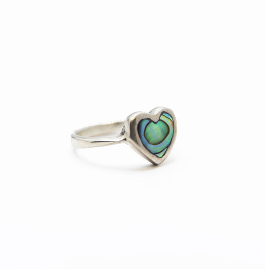 Heart Abalone Ring .925