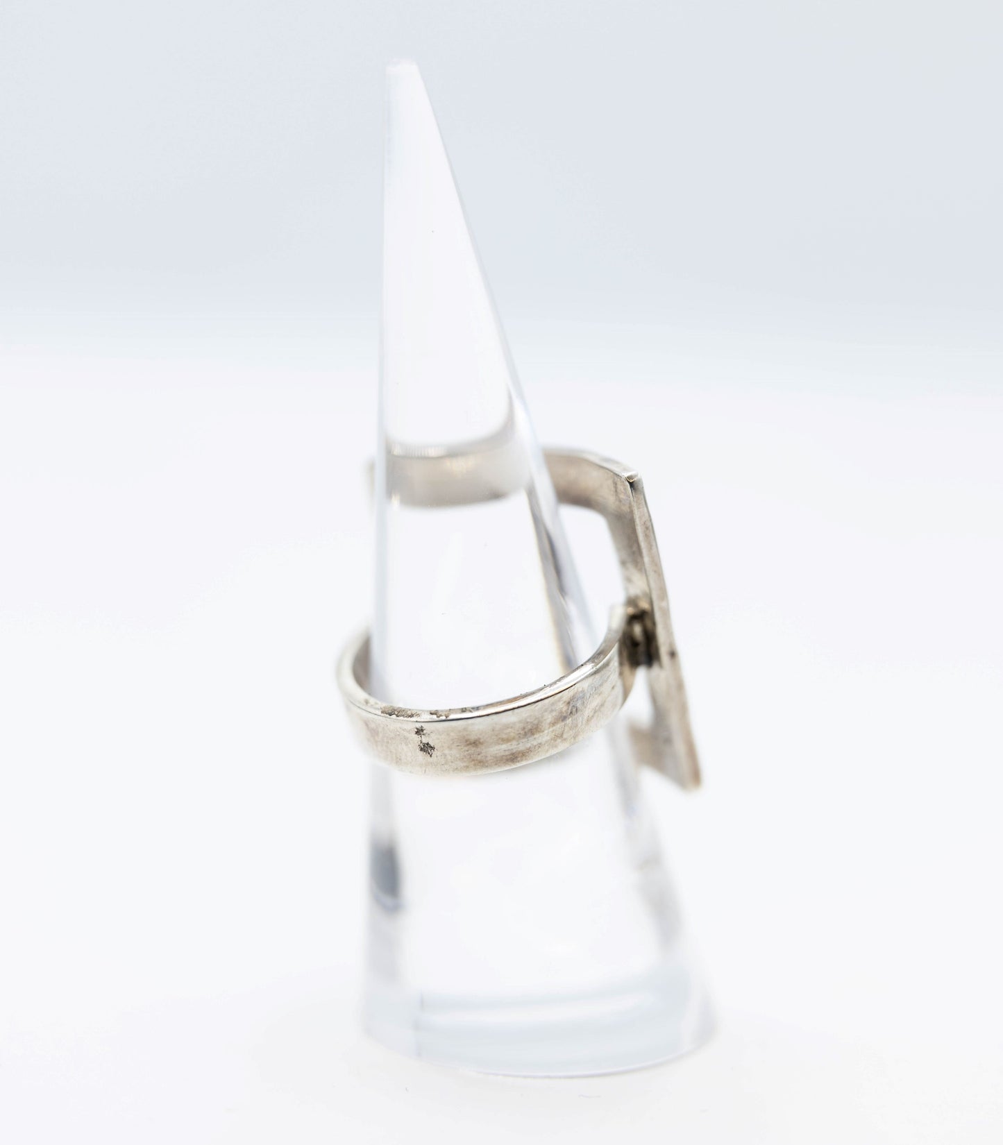 Handmade Hammered Frame Ring .925