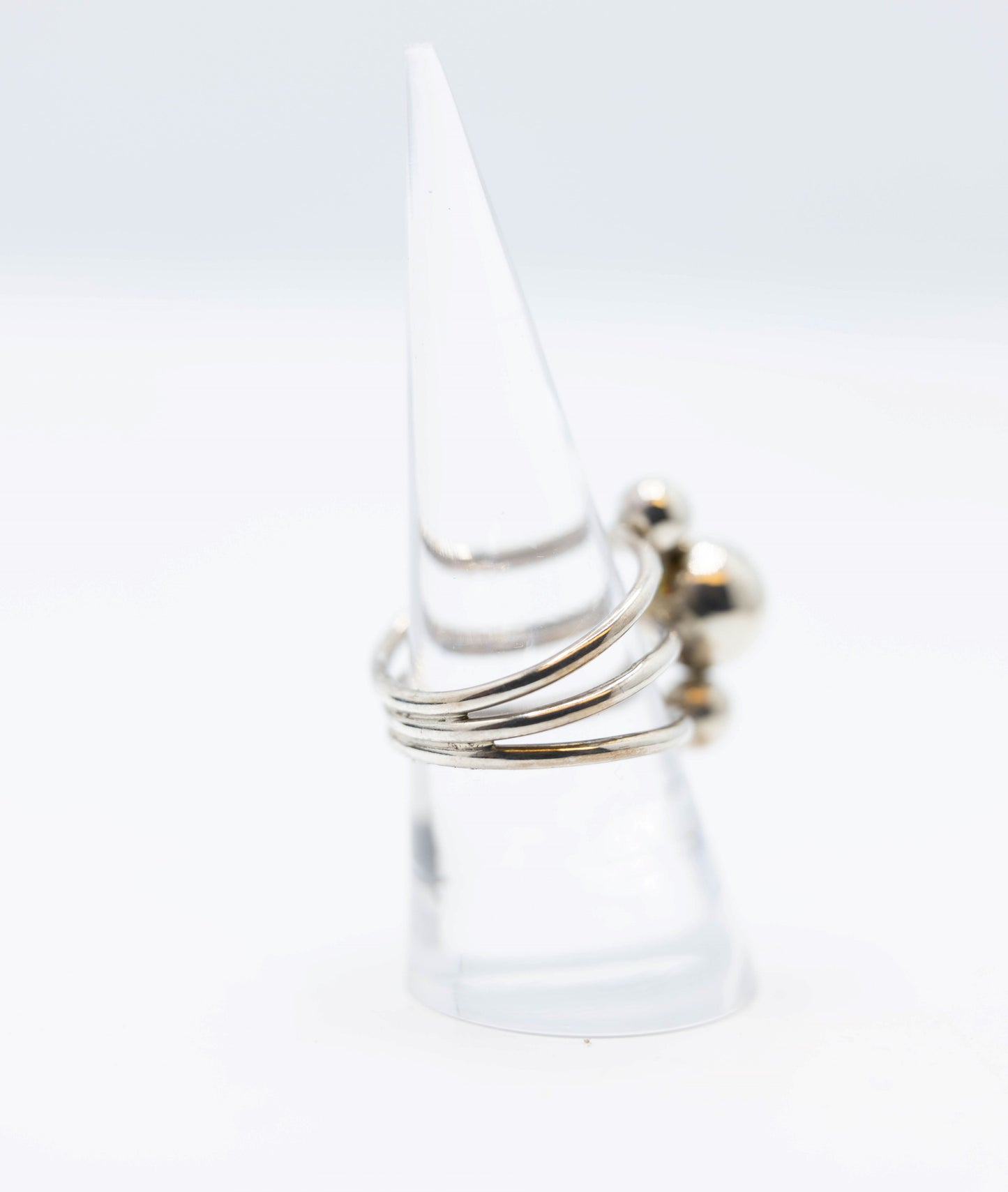 Handmade Triple Ball Ring .925 8