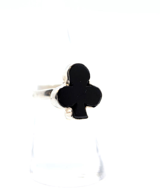 Obsidian Clover House Card .925
