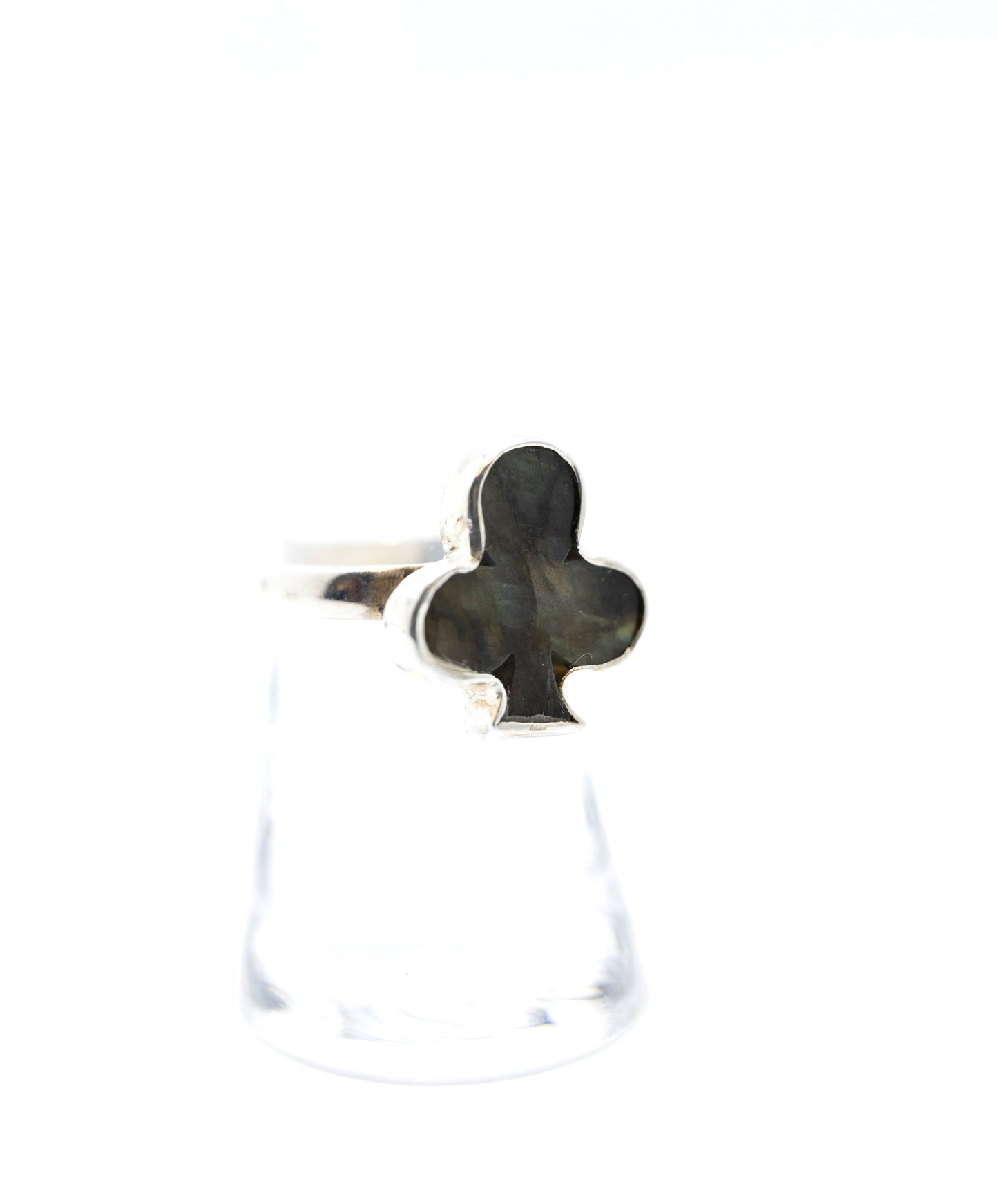 Labradorite Clover House Card Ring .925
