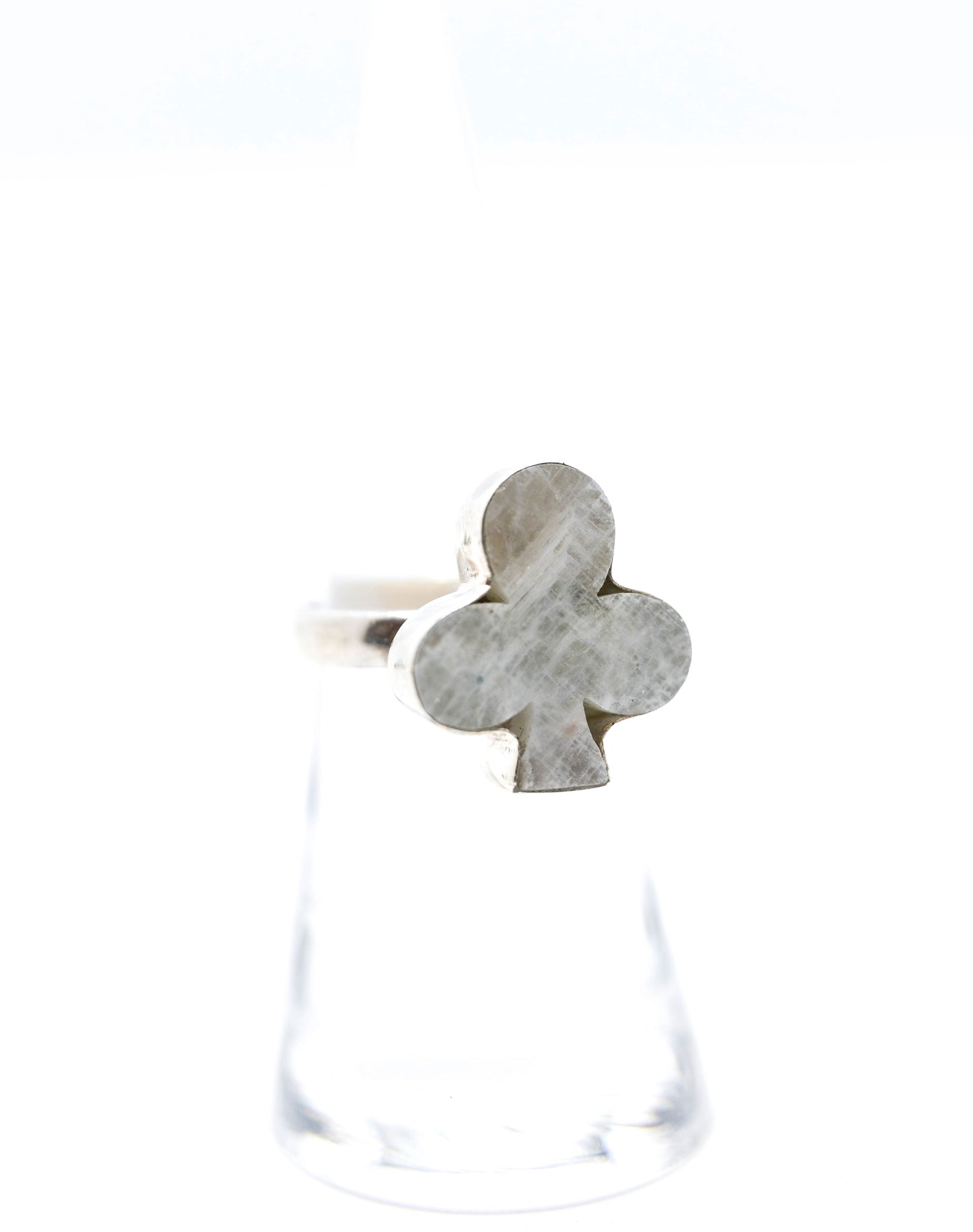 Moonstone Clover House Card Ring .925