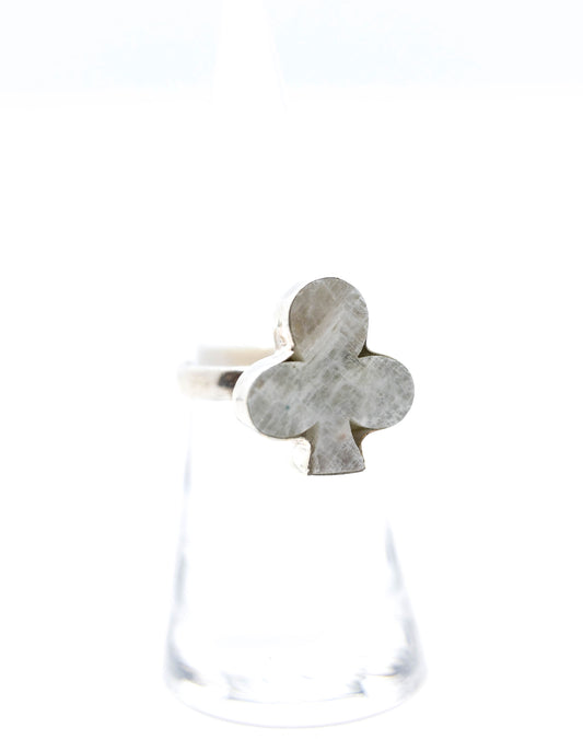 Moonstone Clover House Card Ring .925