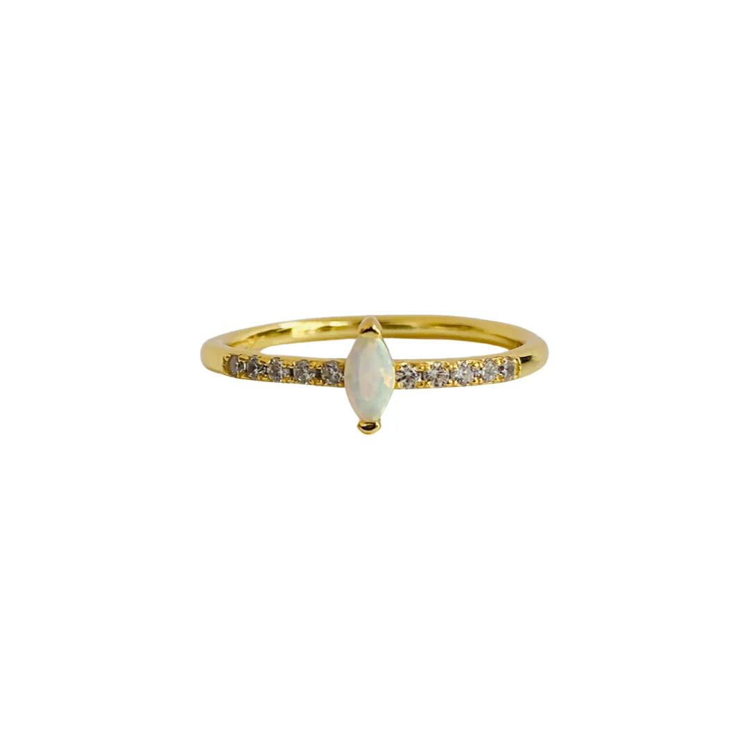 Oval Opal Ring 14k GP 7