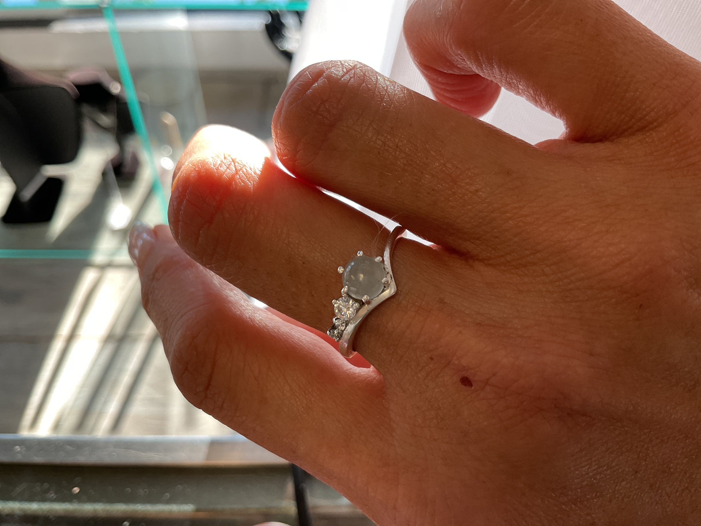 Aquamarine Topaz Celestial Ring - 7 | Sterling Silver