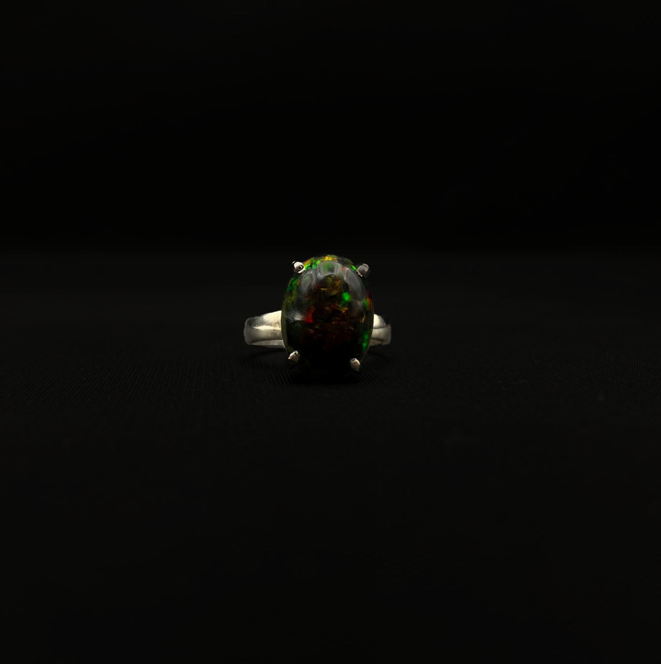 Black Ethiopian Opal Ring .925