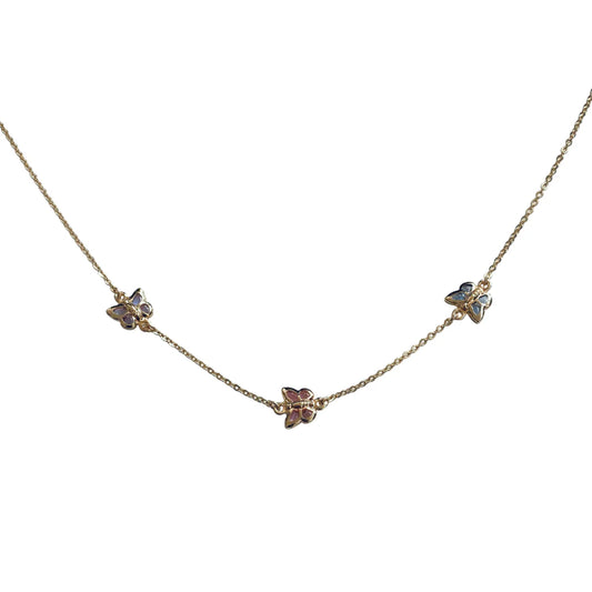 Triple Butterfly Necklace