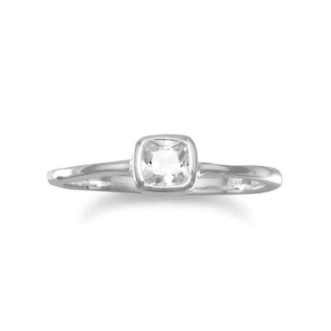 Mini CZ Square .925 Ring
