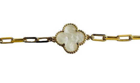 Paperclip Clover Bracelet 14K GF
