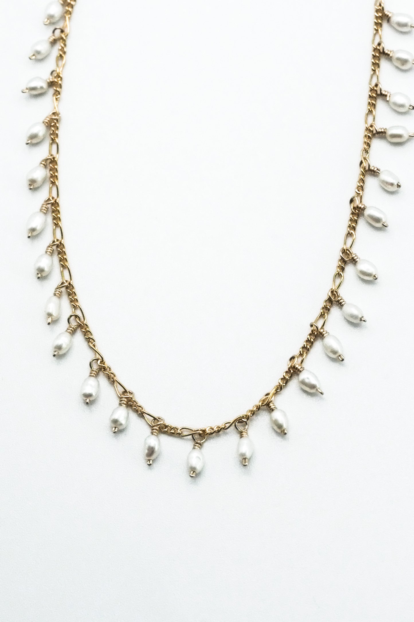 Pearl Mini Drops Handmade Brazil Necklace 14k GF