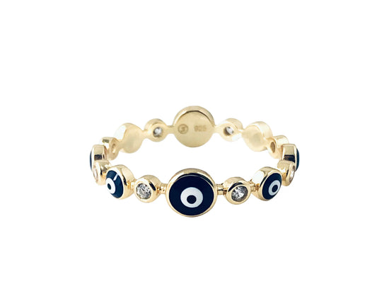 Endless Evil Eye Ring 14K GP