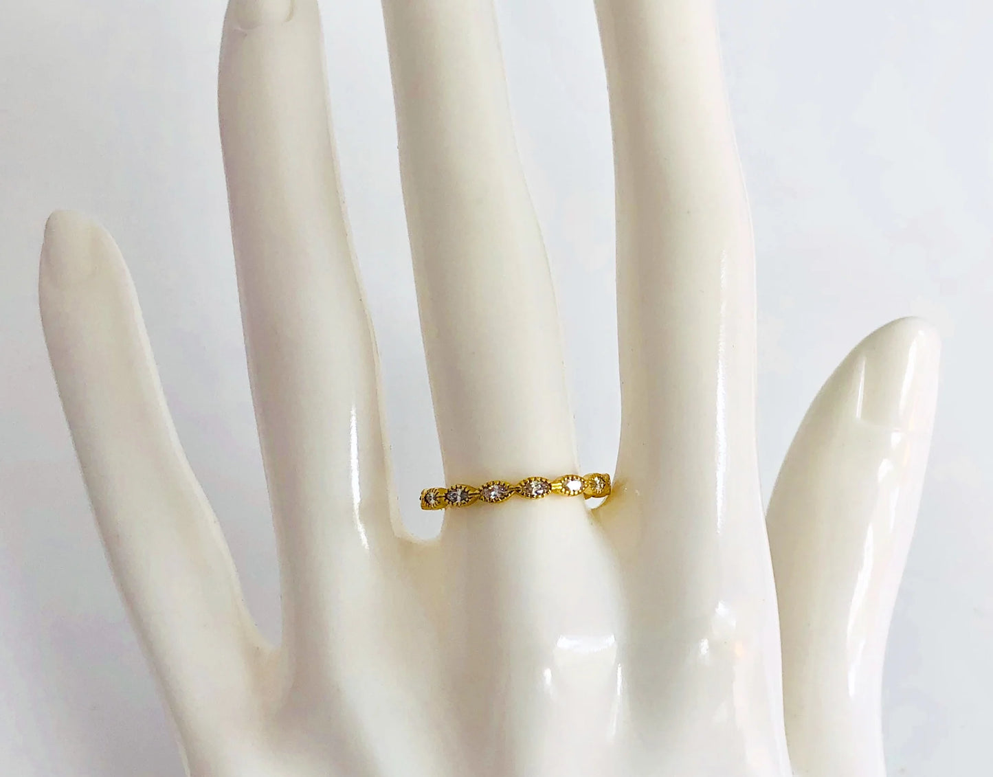 Endless Oval CZ Ring 14k GP