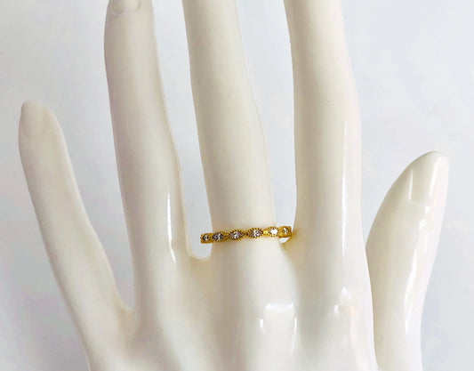 Endless Oval CZ Ring 14k GP