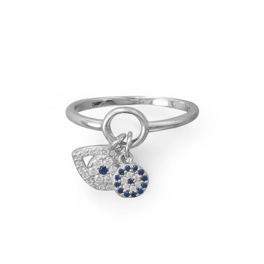 Evil Eye Charm Ring .925