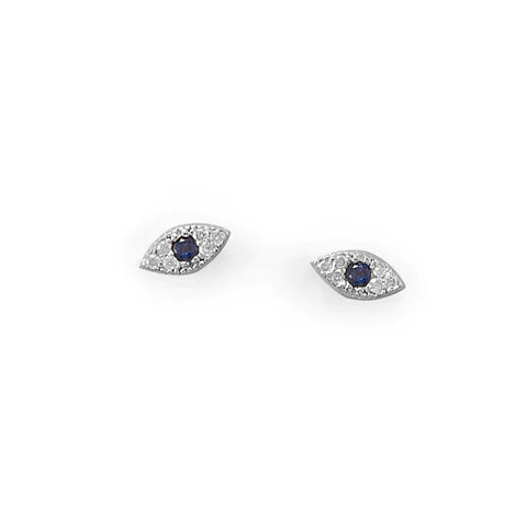 .925 Mini CZ Evil Eye Studs