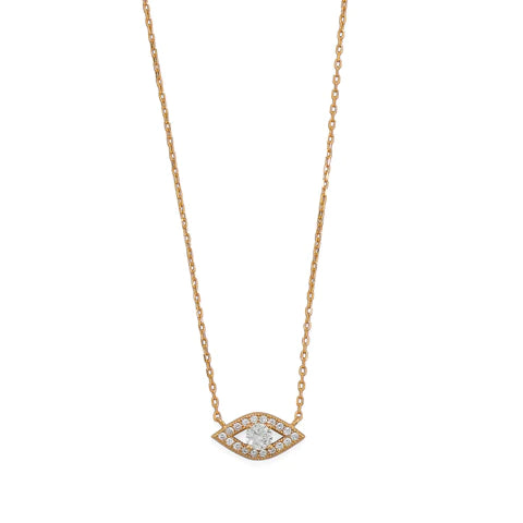 14K GP Evil Eye Necklace