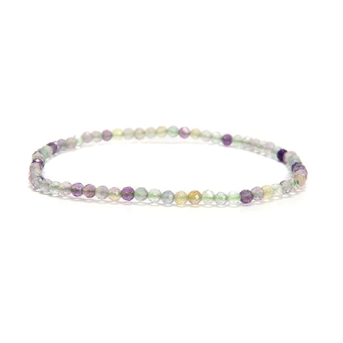 Faceted Fluorite Stretch  Bracelet