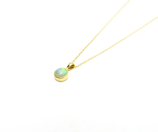 Ethiopian Opal Pendant – 14K Gold Vermeil