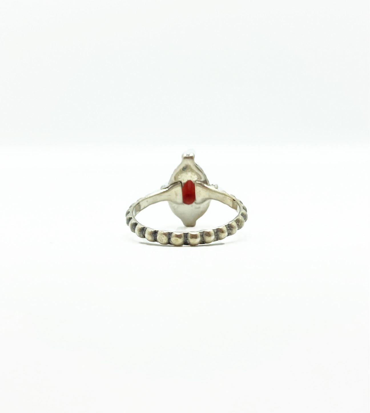 Garnet Braided Teardrop Ring .925