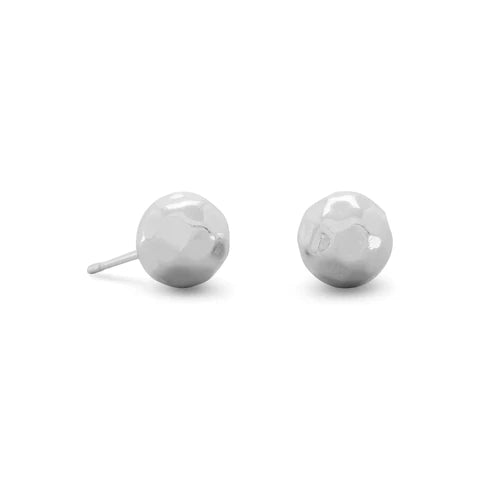 Hammered .925 Ball Stud Earrings