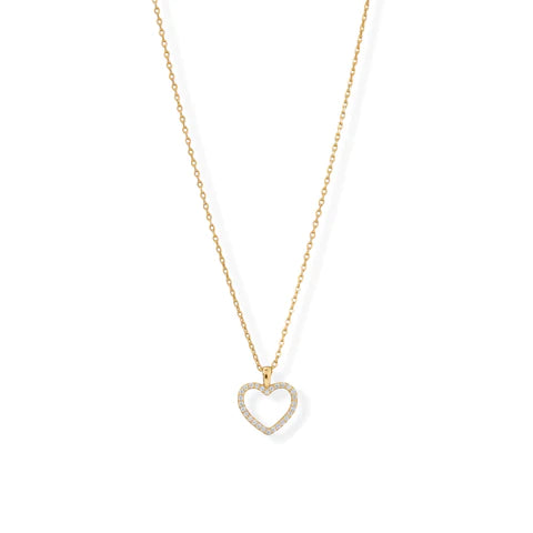 Heart CZ Necklace 14k GP