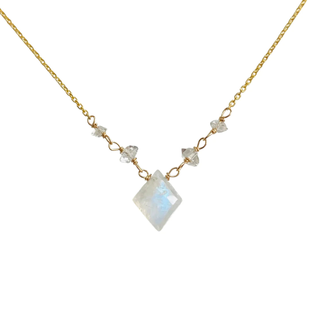 RM + Herkimer Necklace 14K GP
