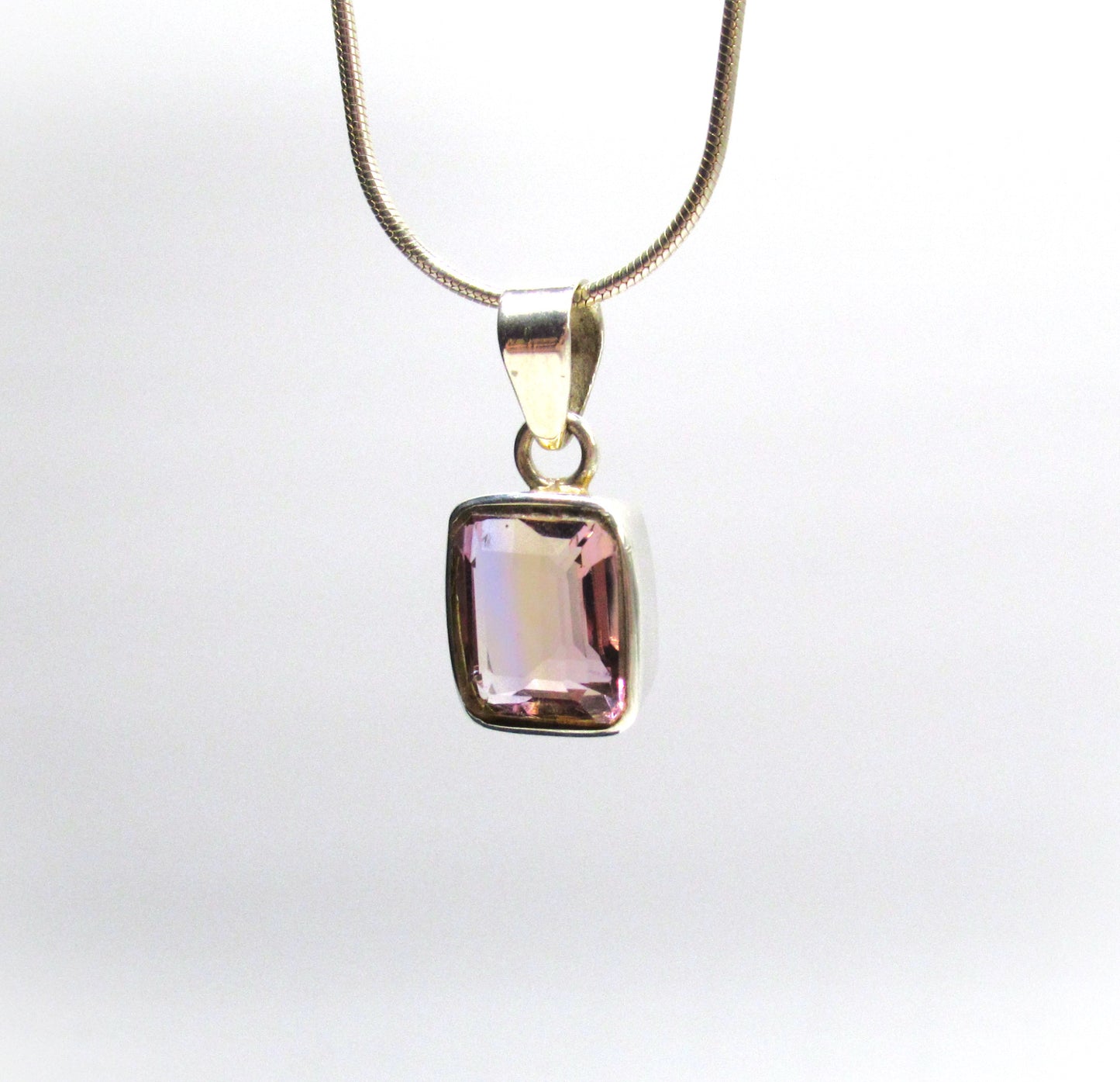 Ametrine Pendant Flat Curb Chain .925