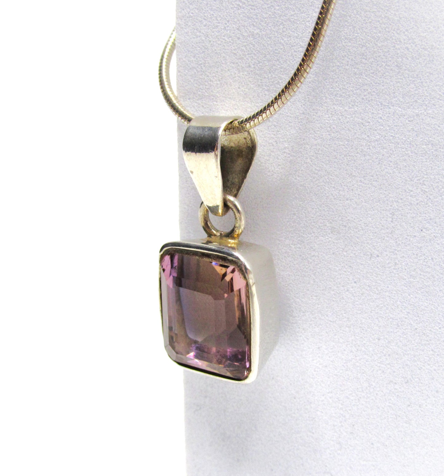 Ametrine Pendant Flat Curb Chain .925