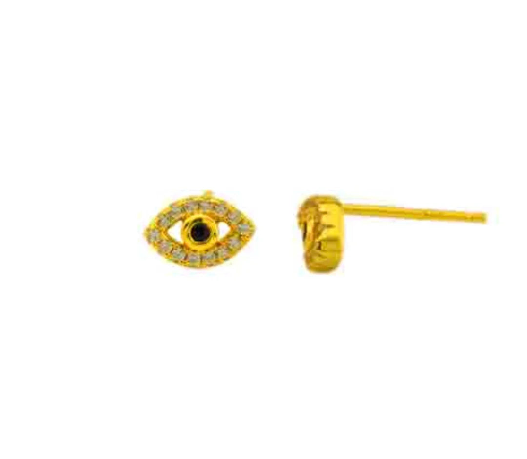 Evil Eye Studs 14K GP
