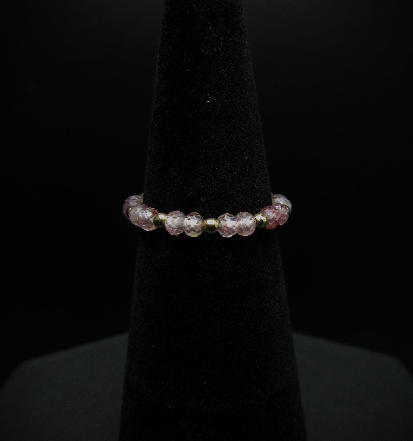 Strawberry Quartz Stretch Ring 14K GF