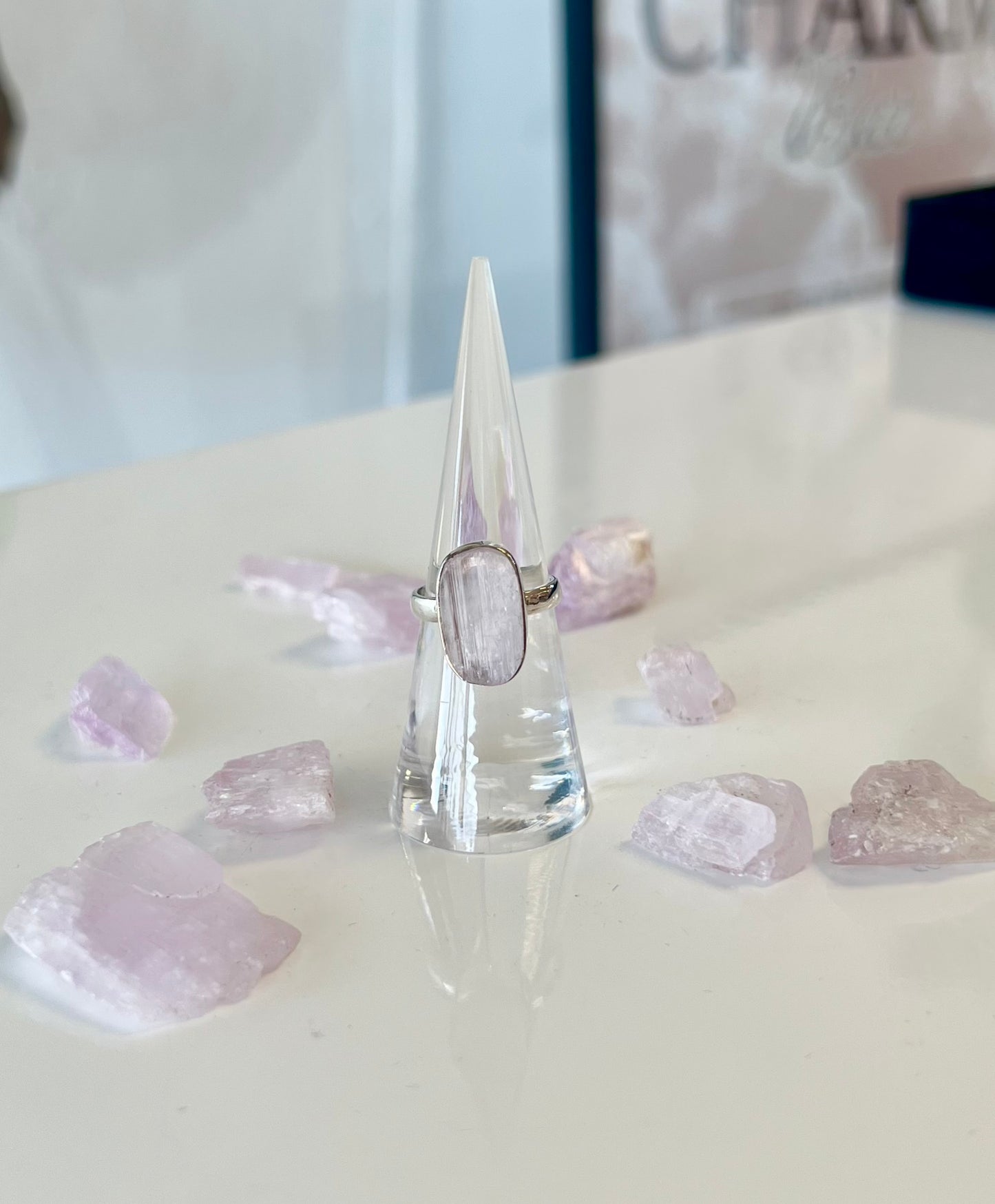 Raw Kunzite Ring .925