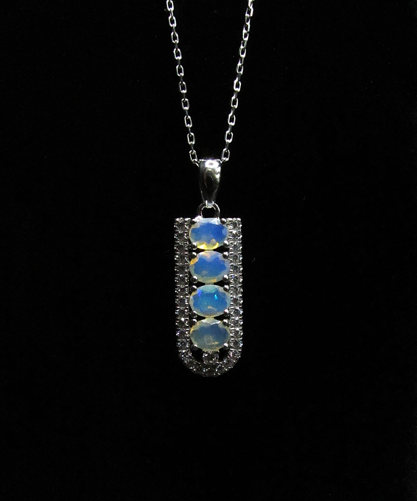 Opal CZ Necklace .925