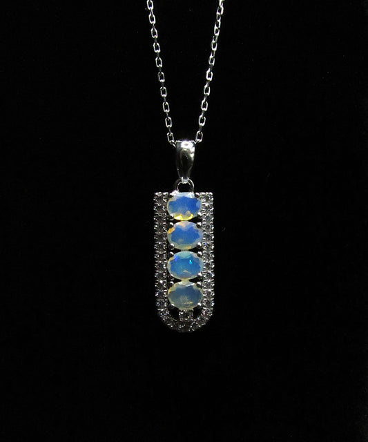 Opal CZ Necklace .925