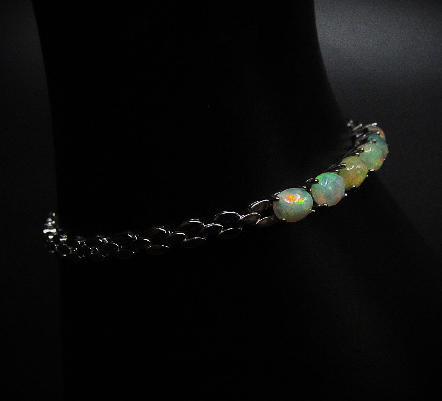 Opal Chain Linked Bracelet .925