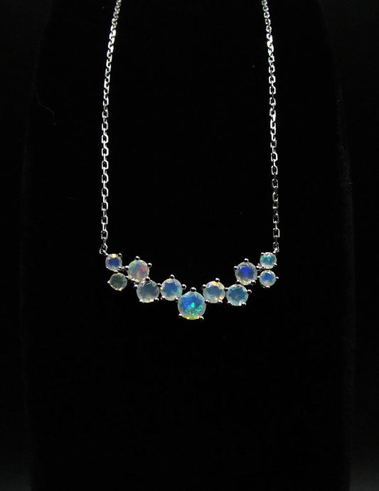 Opal Abstract Bar Necklace .925