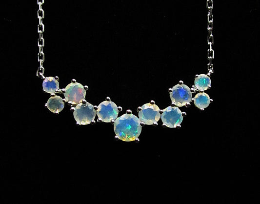Opal Abstract Bar Necklace .925