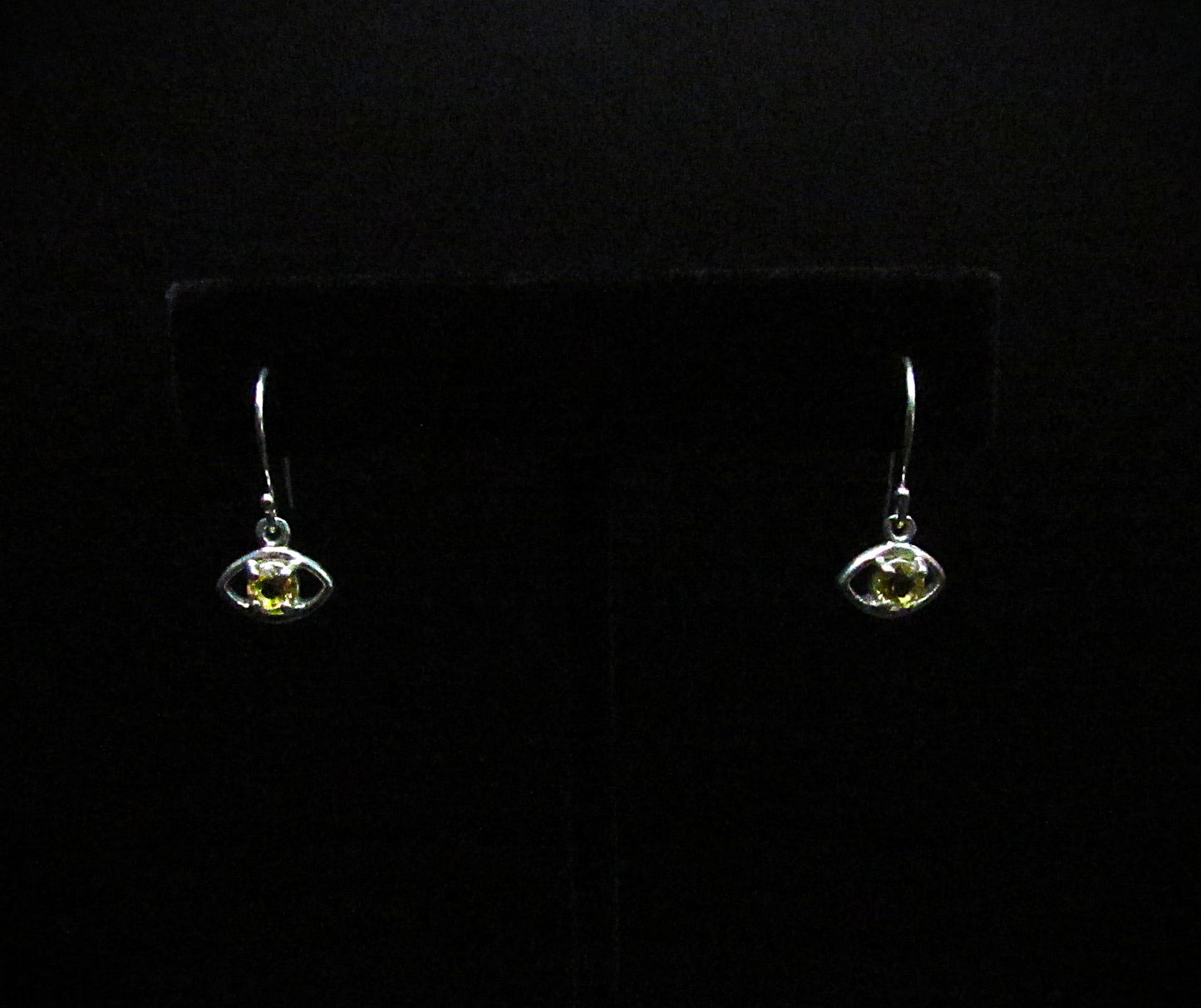 Citrine Evil Eye Earrings .925